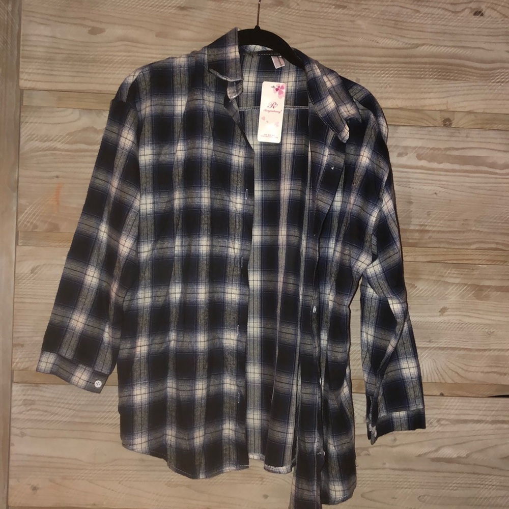 Black blue and white flannel